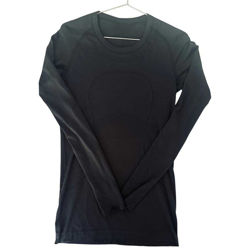 Lululemon Swiftly Tech Long Sleeve Black Running Training Top Womens Size 8
